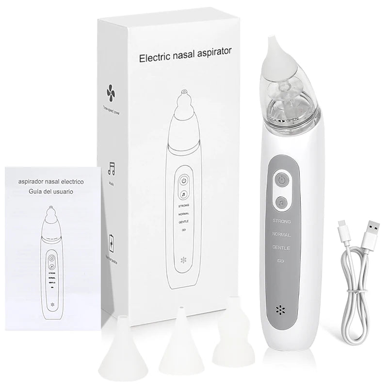 2025 Nasal Aspirator Baby Electric Nose Aspirator For Toddler Nose Sucker Automatic Nose Cleaner With Music And 3 Silicone Tips