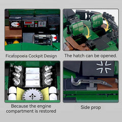 WW2 German Leopard 1 Main Battle Tank Building Block Cougar Armored Vehicle Brick Model DIY Military Tank Hobby Collection Toys