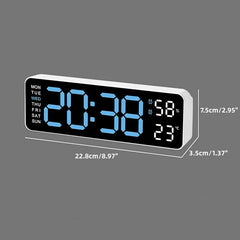 12 Inch Smart Mute LED Electronic Night Alarm Wall Clock Modern Desk Clock Minimalist Thermometer Calendar Time Cube Home Decor