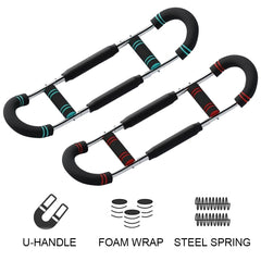 Adjustable Arm Trainer with Foam Handle Wrist Strength Exerciser U-Shaped Chest Expander for Indoor Outdoor Fitness Equipment