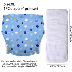 Ice Silk Adult Cloth Disaper Waterproof Old Man's Diaper Pants Reusable Diapers Trouser Pocket Anti-leak Breathable Nappy Pads