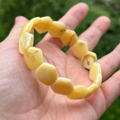 Natural Amber Bracelets&Bangles Women Adult Trendy Handmade White Old Amber New Unique Real Baltic Amber Jewelry Gift Wholesale