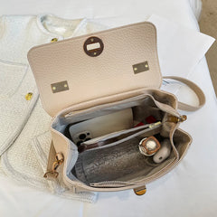 PU Leather Top Handle Bag for Women Large Capacity Vintage Shoulder Bag Versatile Crossbody Bags Simple Small Handbag Tote Purse