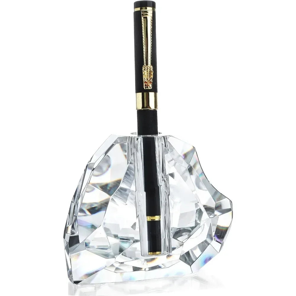 Pencil holder Heart-shaped glass Cut pen holder Office supplies Desktop Organizer Desk decoration