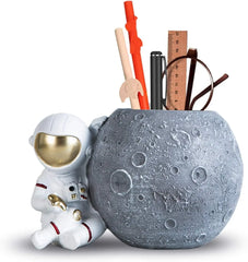 Pen holder, Astronaut standing desk pen holder, resin desk organizer decorative accessories, office, classroom
