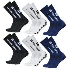 6 Pairs Soccer Socks Non Slip High Elasticity Soft Sports Grip Socks for Running Professional Competition Training Men Socks
