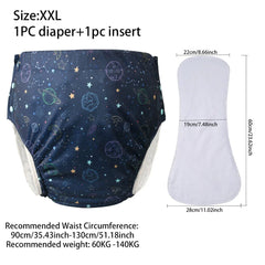 Ice Silk Adult Cloth Disaper Waterproof Old Man's Diaper Pants Reusable Diapers Trouser Pocket Anti-leak Breathable Nappy Pads