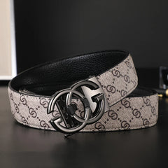 New Width 3.4cm Men's Belt Business Formal Real Leather Canvas Male Belt High Quality Metal Automatic Buckle Belt for men jeans