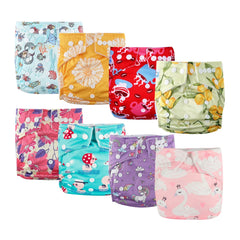 Best Baby Gift Set 8 pcs High Quality Eco-friendly Reusable Baby Cloth Diapers Ideal Baby Shower Present