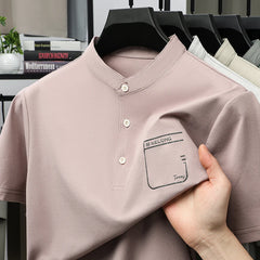 BROWON Brand 2025 Summer Clothes Man T-Shirts for Man Short Sleeve Collared Men T Shirt Tops for Father Tee Shirt Luxe