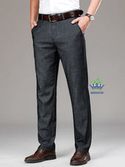 Brand Clothing Luxury Lyocell Fabric Men's Jeans Classic Business Straight Denim Pants Work Office Trousers Male Plus Size 40 42