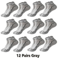 12 Pairs Ankle Socks Men Cotton Sports Running Socks Breathable Mesh Comfortable Sweat Absorption Fitness Cotton Short Socks