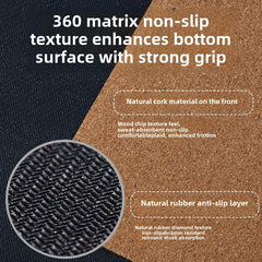 2025 New Cork & Natural Rubber Luxury Yoga Mat with Laser-Engraved Alignment Lines - Shock Absorption, Anti-Slip, Noise Reductio