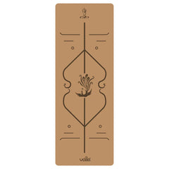 2025 New Cork & Natural Rubber Luxury Yoga Mat with Laser-Engraved Alignment Lines - Shock Absorption, Anti-Slip, Noise Reductio