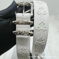 Spring and summer personalized belt with lychee pattern and colorful Kro new style belt for men and women, artistic youth belt