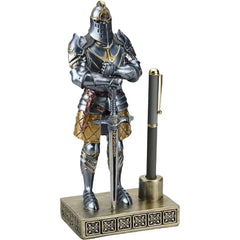 King's Guard Knight Pen Holder Statue Office Men's Pen Holder Desk Organizer Complimentary Top Series 9.45 inches (blue)