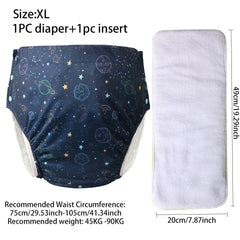 Ice Silk Adult Cloth Disaper Waterproof Old Man's Diaper Pants Reusable Diapers Trouser Pocket Anti-leak Breathable Nappy Pads