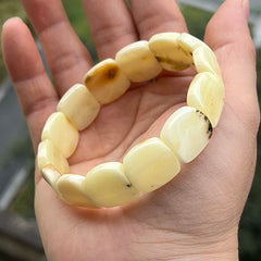 Natural Amber Bracelets&Bangles Women Adult Trendy Handmade White Old Amber New Unique Real Baltic Amber Jewelry Gift Wholesale