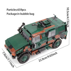 WW2 German Leopard 1 Main Battle Tank Building Block Cougar Armored Vehicle Brick Model DIY Military Tank Hobby Collection Toys