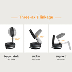 360° Adjustable Vacuum Magnetic Suction Cup Phone Holder Double Sided Magnetic Car Phone Holder Folding Stand For Magsafe iPhone