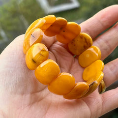 Natural Amber Bracelets&Bangles Women Adult Trendy Handmade White Old Amber New Unique Real Baltic Amber Jewelry Gift Wholesale