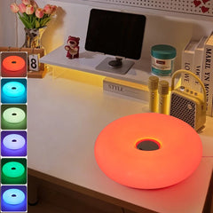 Bauhaus table lamp USB plug bedroom bedside lamp living room dining room decoration donut ambient light S room decor Oil lamp