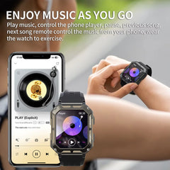 C20Pro Sports Smart Watch Men Bluetooth Call Smartwatch IP68 Waterproof Multi Sports Mode Health Monitoring Military Smartwatch