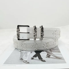 Spring and summer personalized belt with lychee pattern and colorful Kro new style belt for men and women, artistic youth belt