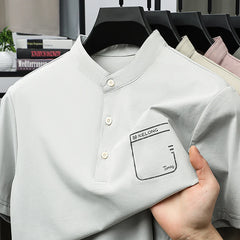 BROWON Brand 2025 Summer Clothes Man T-Shirts for Man Short Sleeve Collared Men T Shirt Tops for Father Tee Shirt Luxe