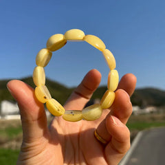 Natural Amber Bracelets&Bangles Women Adult Trendy Handmade White Old Amber New Unique Real Baltic Amber Jewelry Gift Wholesale