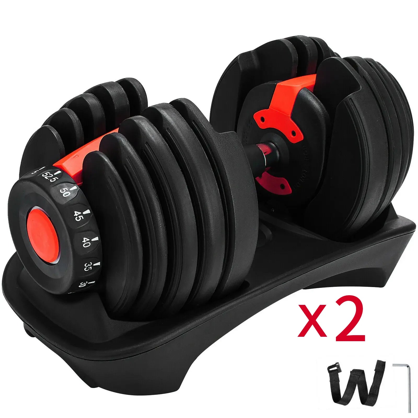 24KG Adjustable Dumbbells Set 2.5KG-24KG Weight Strength Training Fitness Workouts GYM Home Equipment For Exercise Health