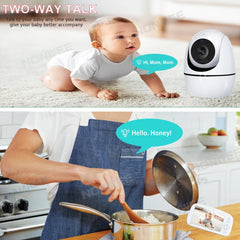 5" HD Baby Monitor with 2.4G FHSS Technology | 5000mAh Battery, 35H Long Lasting | Temperature Alert, VOX Mode, 360° Pan-Tilt |