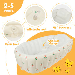 Inflatable Baby Bathtub Portable Children Swimming Pool Outdoor Foldable Anti Slip Blow Up Bath Tub Gaming Pool
