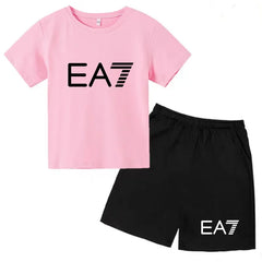 Kids T-shirt Boys Girls Toddler Birthday Gift 3-12Y Sports Top+Casual Shorts 2P Beautiful Girl Fashionable Charming Sunshine Set
