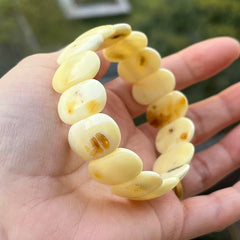 Natural Amber Bracelets&Bangles Women Adult Trendy Handmade White Old Amber New Unique Real Baltic Amber Jewelry Gift Wholesale
