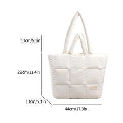 Winter Women Space Cotton Purse&Handbag Casual Ladies Shoulder Bag Fashion Puffy Down Shopper Tote Bag New Quilted Padded Bolsas