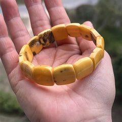 Natural Amber Bracelets&Bangles Women Adult Trendy Handmade White Old Amber New Unique Real Baltic Amber Jewelry Gift Wholesale