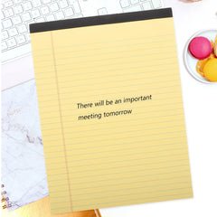 6pcs A4 Yellow 214x295mm Tearable Notebook Notepad Sections Lined Pages Work Records Journal College Supplies Multifunctional