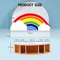 Rainbow Wooden Desk Organizer Natural Wood No Smell Childfriendly Pen Pencil Holder Caddy for Office Supplies Classroom Study A