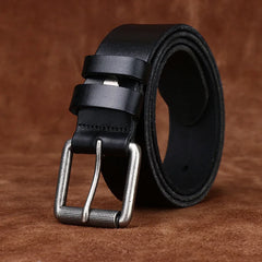 3.8CM Thick Pure Cowhide Needle Buckle Genuine Leather Casual Jeans Belt Men High Quality Business Luxury Male Strap Cintos