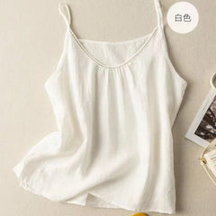 Fashion Solid Thin Cotton Linen Tanks Top Women Camis Blusas Loose Casual Summer Sleeveless Shirt Woman Clothes Camiseta Mujer