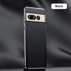 Phone Case for Google Pixel 9 Pro XL 9Pro 6 7 8 Pro 7A 6A Luxury Genuine Leather Plating Shockproof Full Protection Back Cover