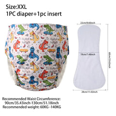 Ice Silk Adult Cloth Disaper Waterproof Old Man's Diaper Pants Reusable Diapers Trouser Pocket Anti-leak Breathable Nappy Pads