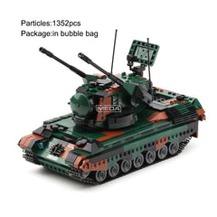 WW2 German Leopard 1 Main Battle Tank Building Block Cougar Armored Vehicle Brick Model DIY Military Tank Hobby Collection Toys