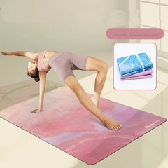 Rubber Gym Yoga Mats 68*183cm Foldable Meditation Pilates Pads Shock Absorption Suede Yoga Towel for Gym Sports Travel Exercises