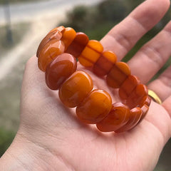 Natural Amber Bracelets&Bangles Women Adult Trendy Handmade White Old Amber New Unique Real Baltic Amber Jewelry Gift Wholesale