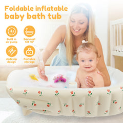 Inflatable Baby Bathtub Portable Children Swimming Pool Outdoor Foldable Anti Slip Blow Up Bath Tub Gaming Pool