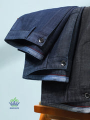 Brand Clothing Luxury Lyocell Fabric Men's Jeans Classic Business Straight Denim Pants Work Office Trousers Male Plus Size 40 42