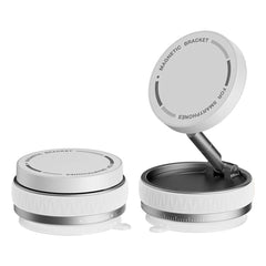 360° Adjustable Vacuum Magnetic Suction Cup Phone Holder Double Sided Magnetic Car Phone Holder Folding Stand For Magsafe iPhone