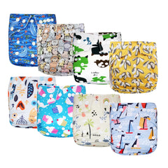Best Baby Gift Set 8 pcs High Quality Eco-friendly Reusable Baby Cloth Diapers Ideal Baby Shower Present